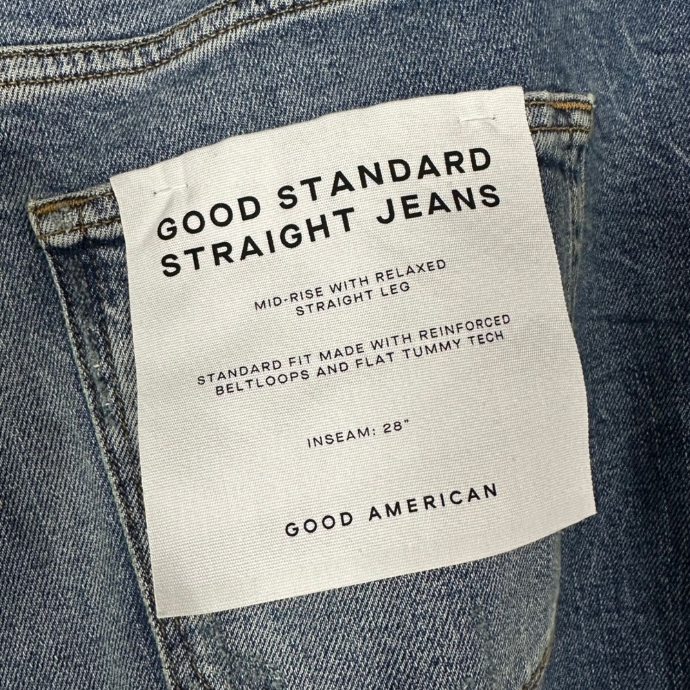 NWT Good American Standard Straight Jeans Sz 10 30 Indigo868 28 Inseam Mid-rise - Picture 5 of 10